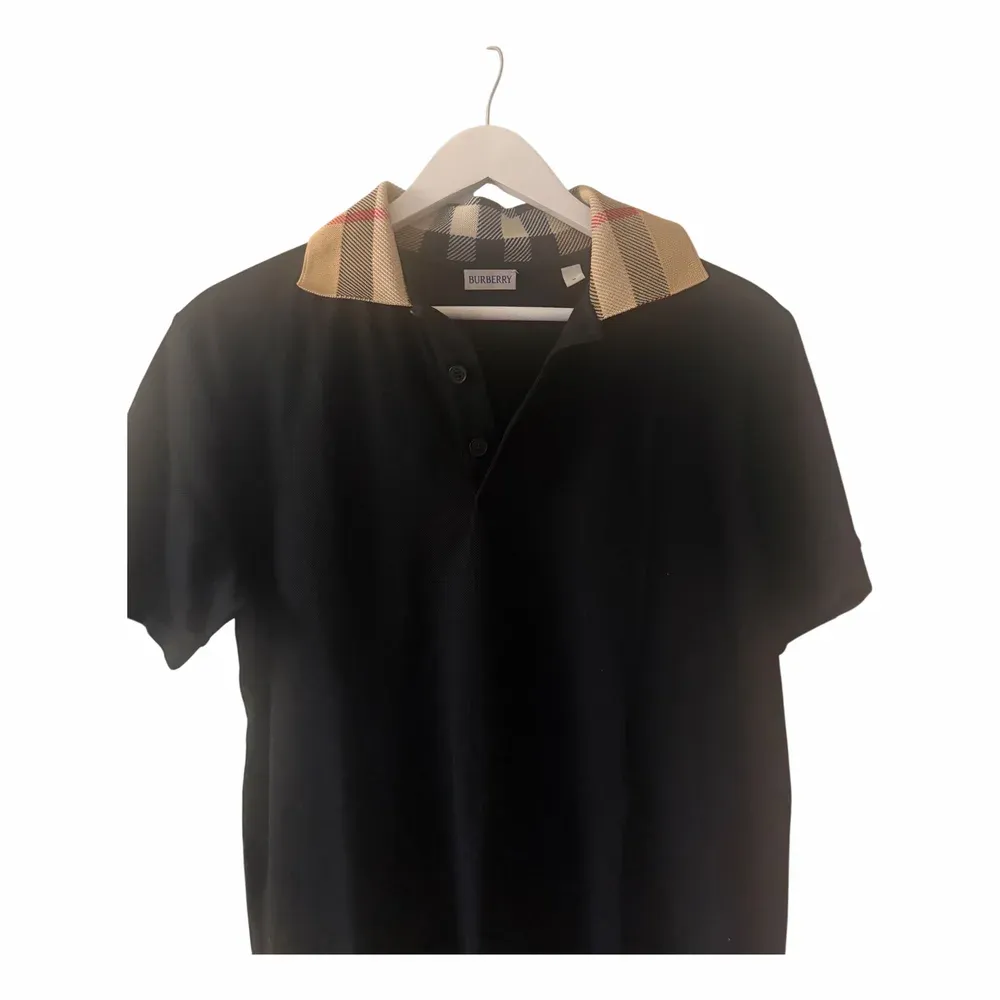 Burberry Check Collar Cotton Polo Shirt