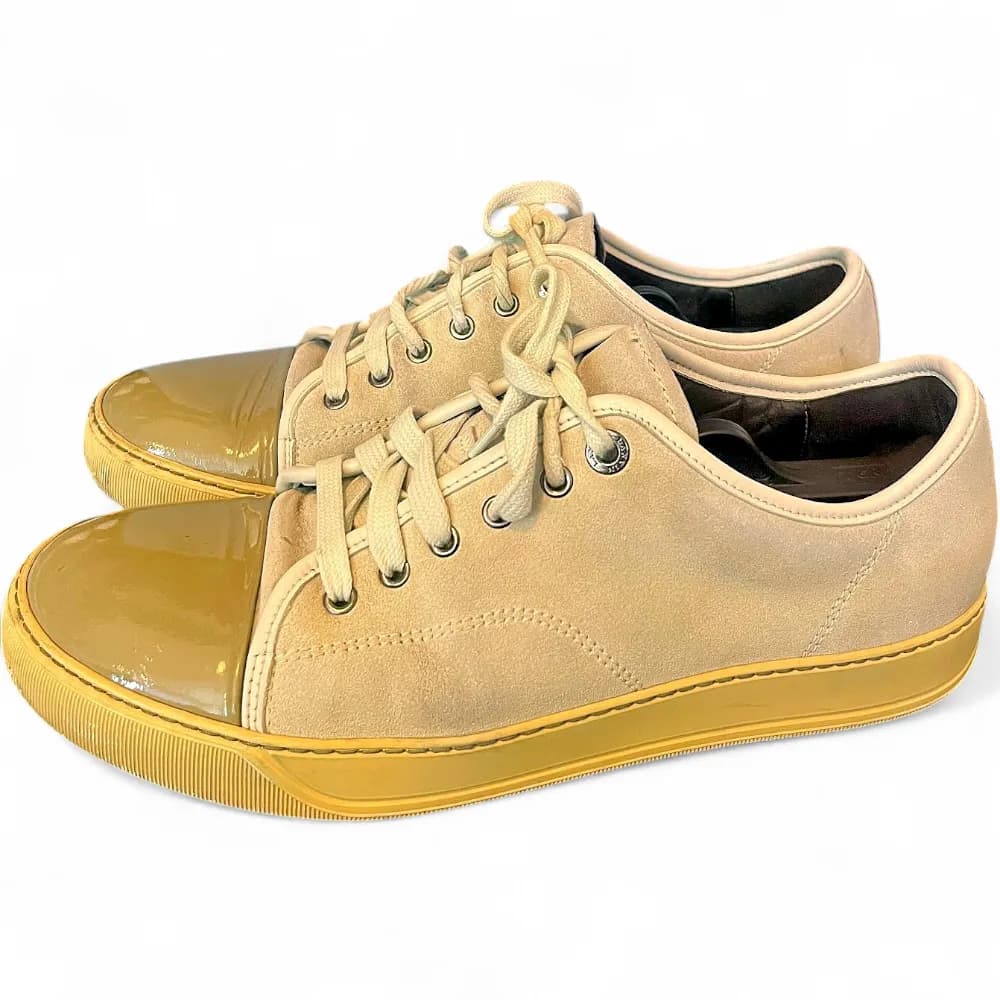 Lanvin Low-Top Patent Toe Cap Sneakers