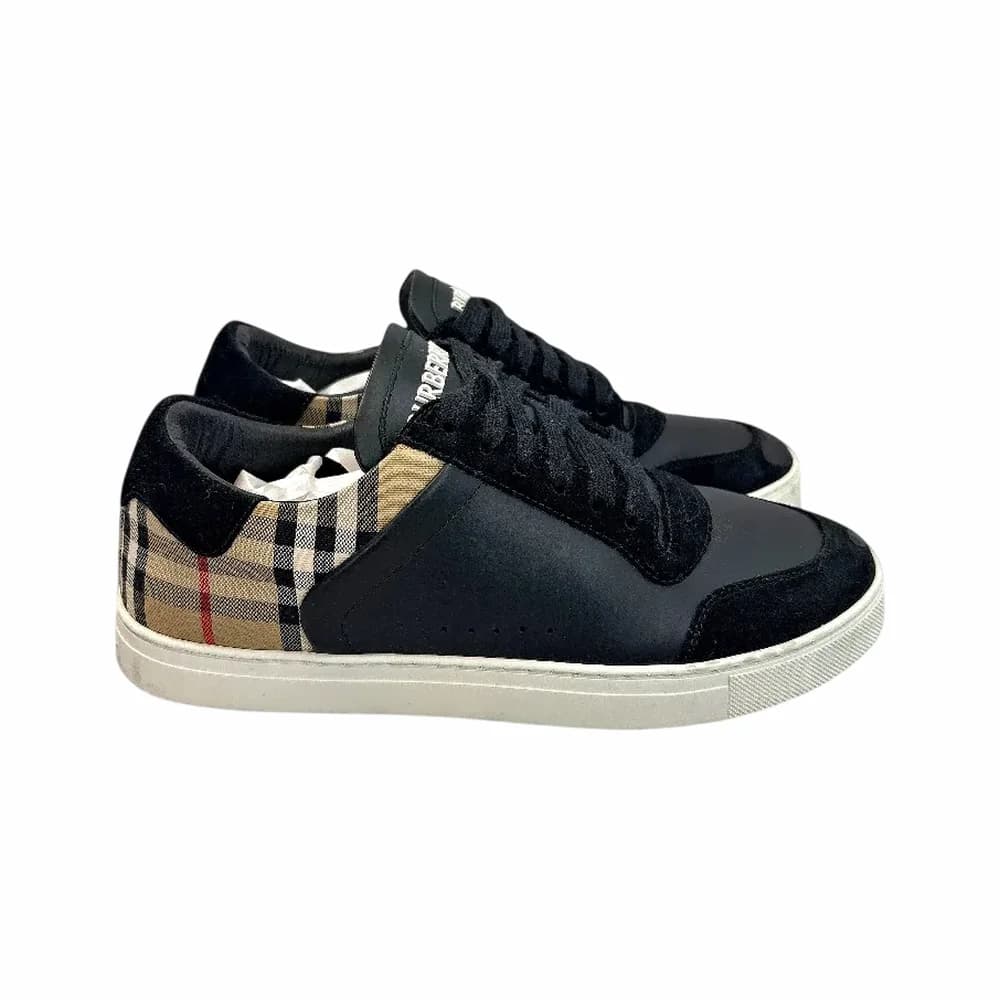 BURBERRY Stevie Vintage Check Leather Sneakers