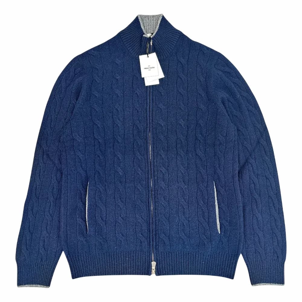 GRAN SASSO Cable-Knit Quarter-Zip Sweater