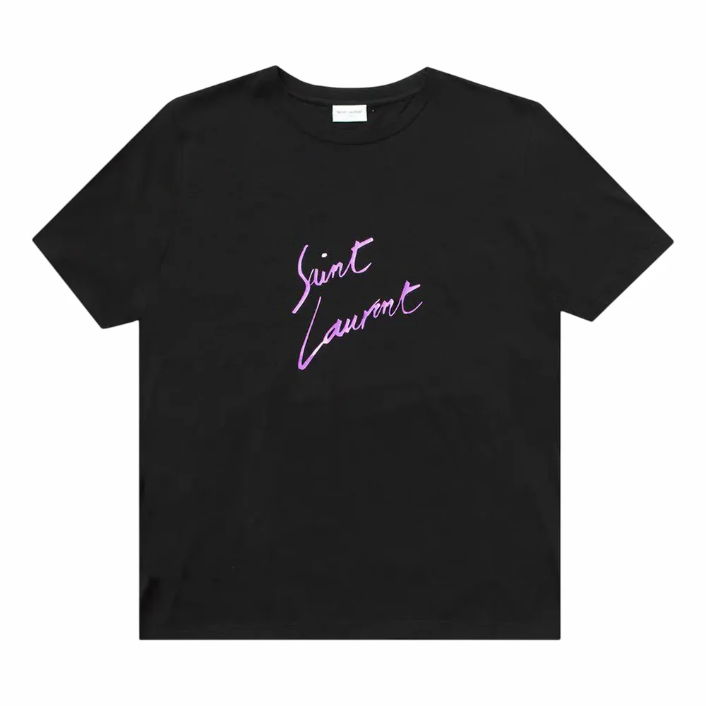 SAINT LAURENT Signature Logo-Print T-Shirt