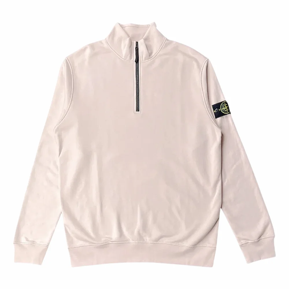 STONE ISLAND Garment Dyed Organic Cotton Fleece Half-Zip Sweatshirt
