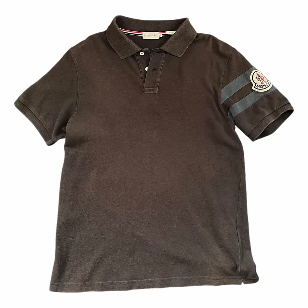 MONCLER Logo Patch Piqué Cotton Polo Shirt