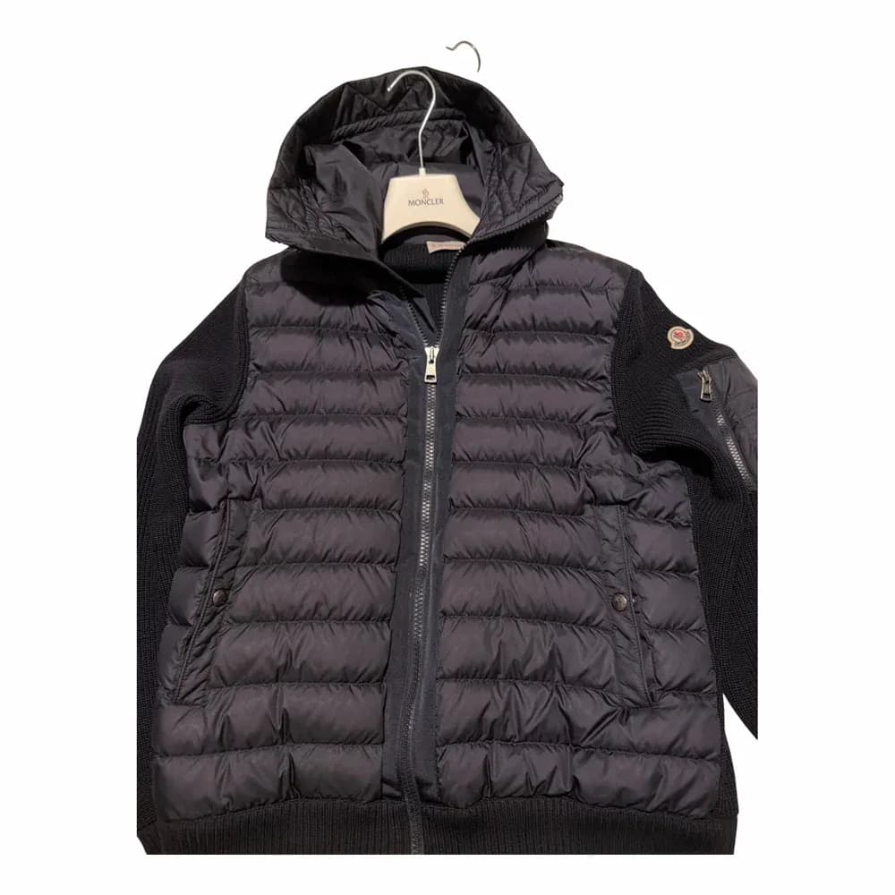 Moncler Hooded Down Knit Jacket
