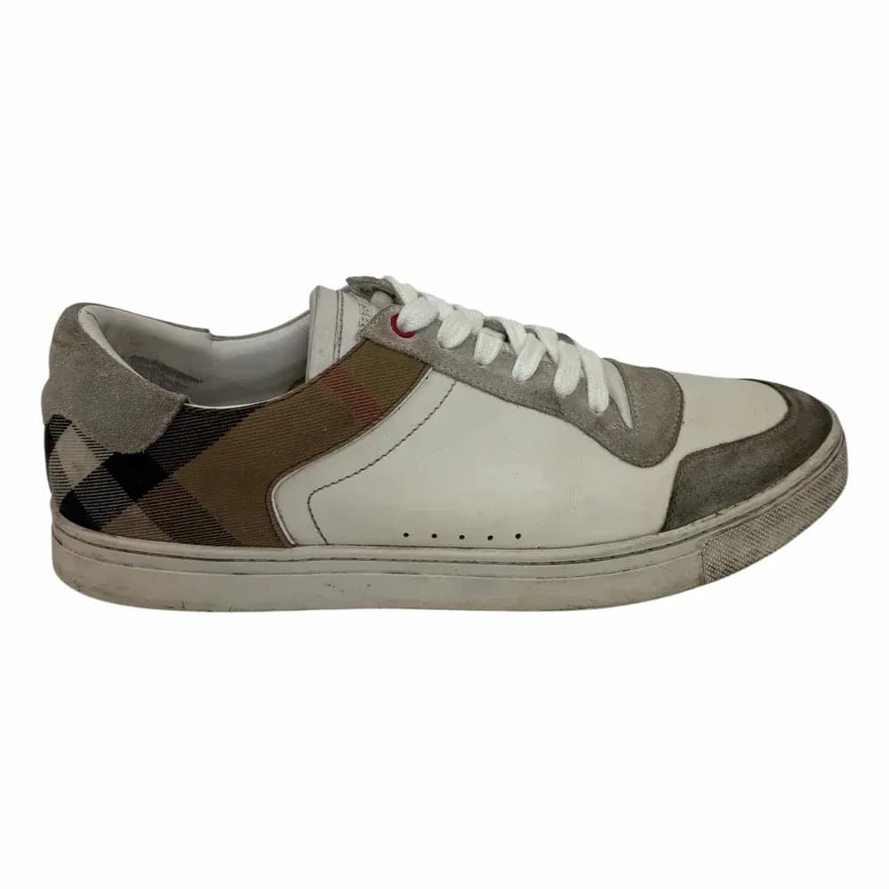 BURBERRY Vintage Check Panel Leather Sneakers