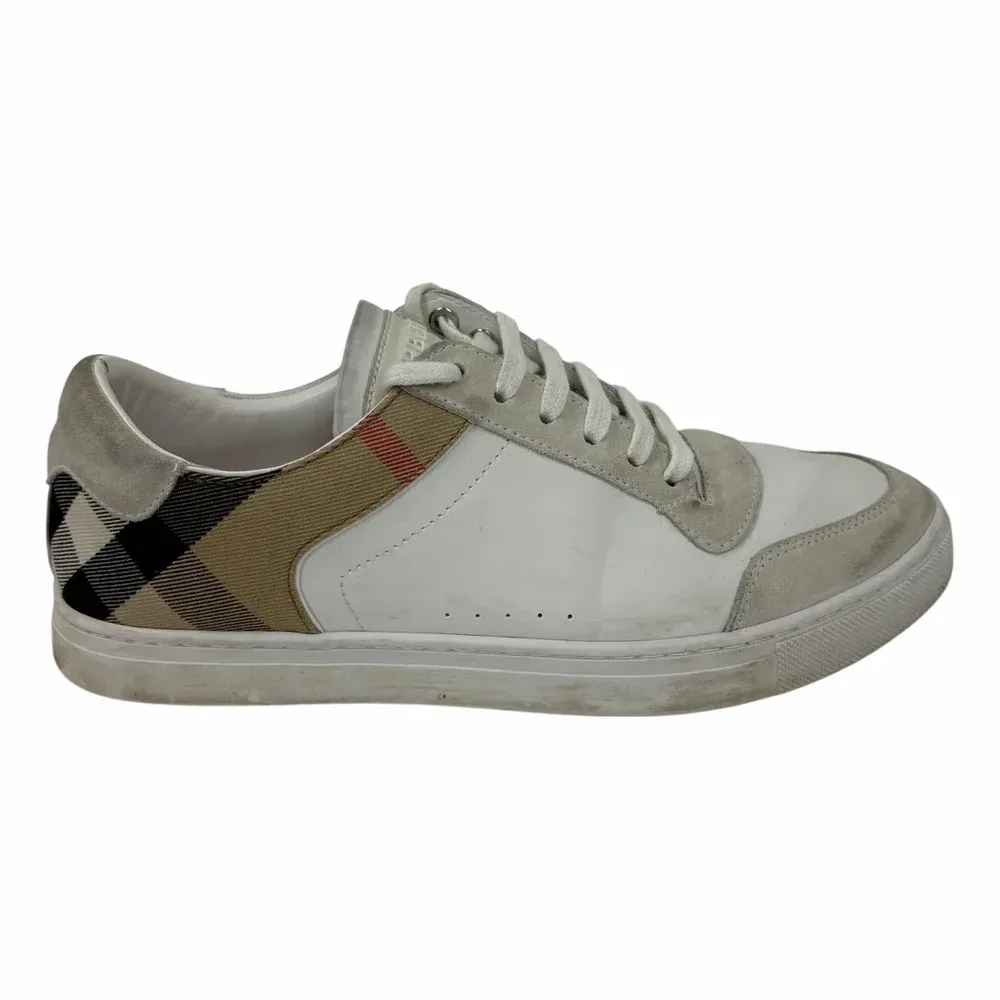 BURBERRY Leather, Suede and Check Sneakers