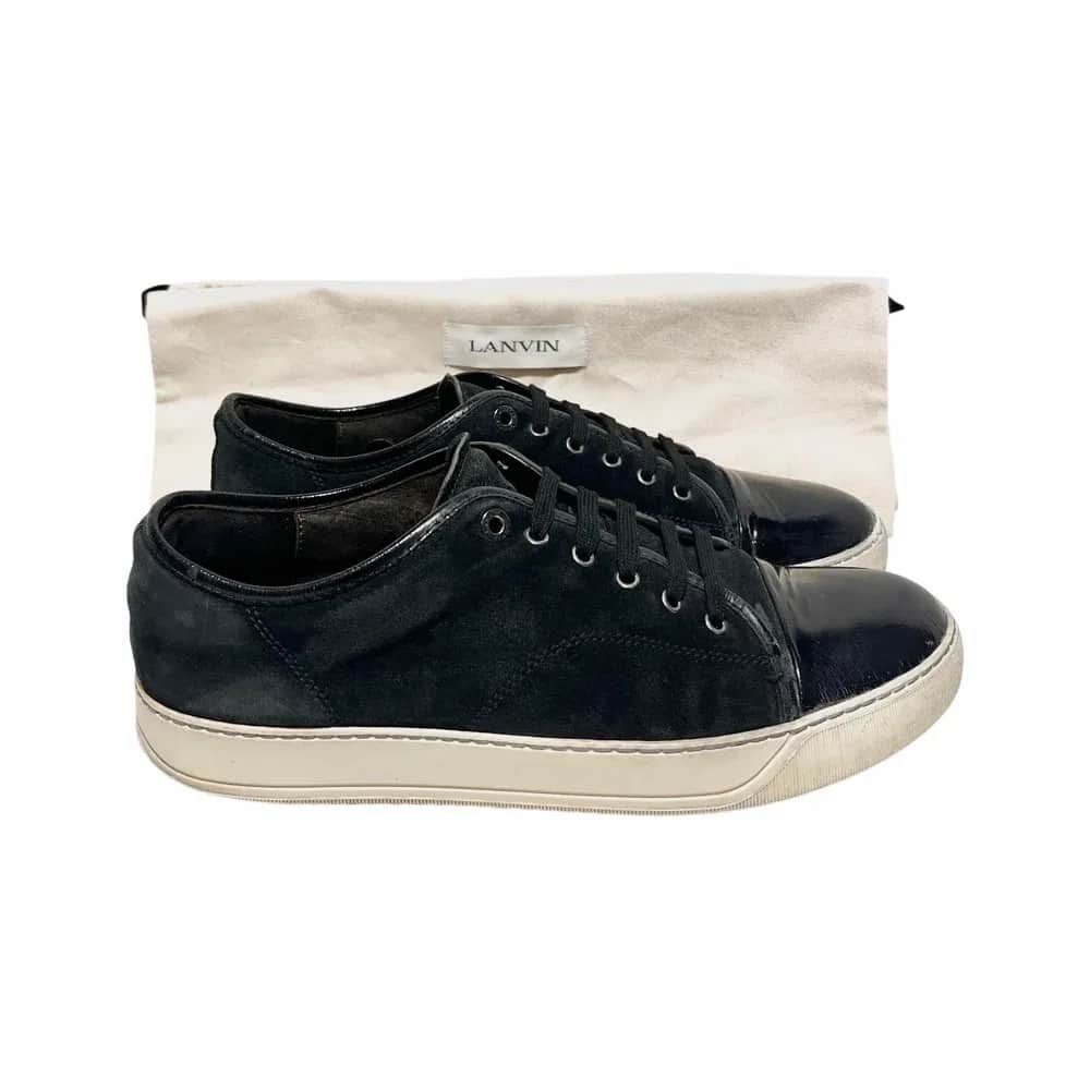 Lanvin DBB1 Suede and Patent Cap Toe Sneaker