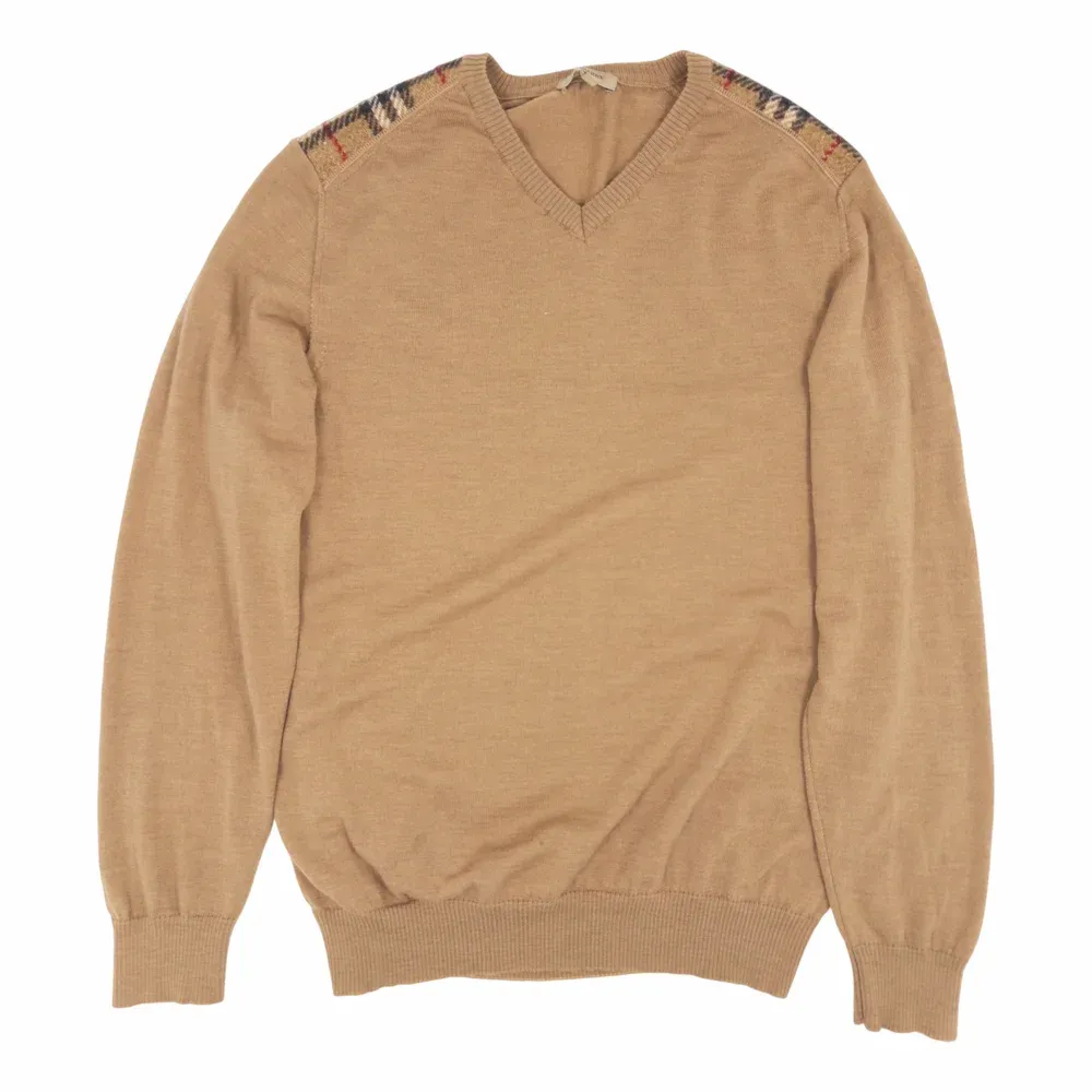 BURBERRY Check Patch Wool Cashmere Sweater