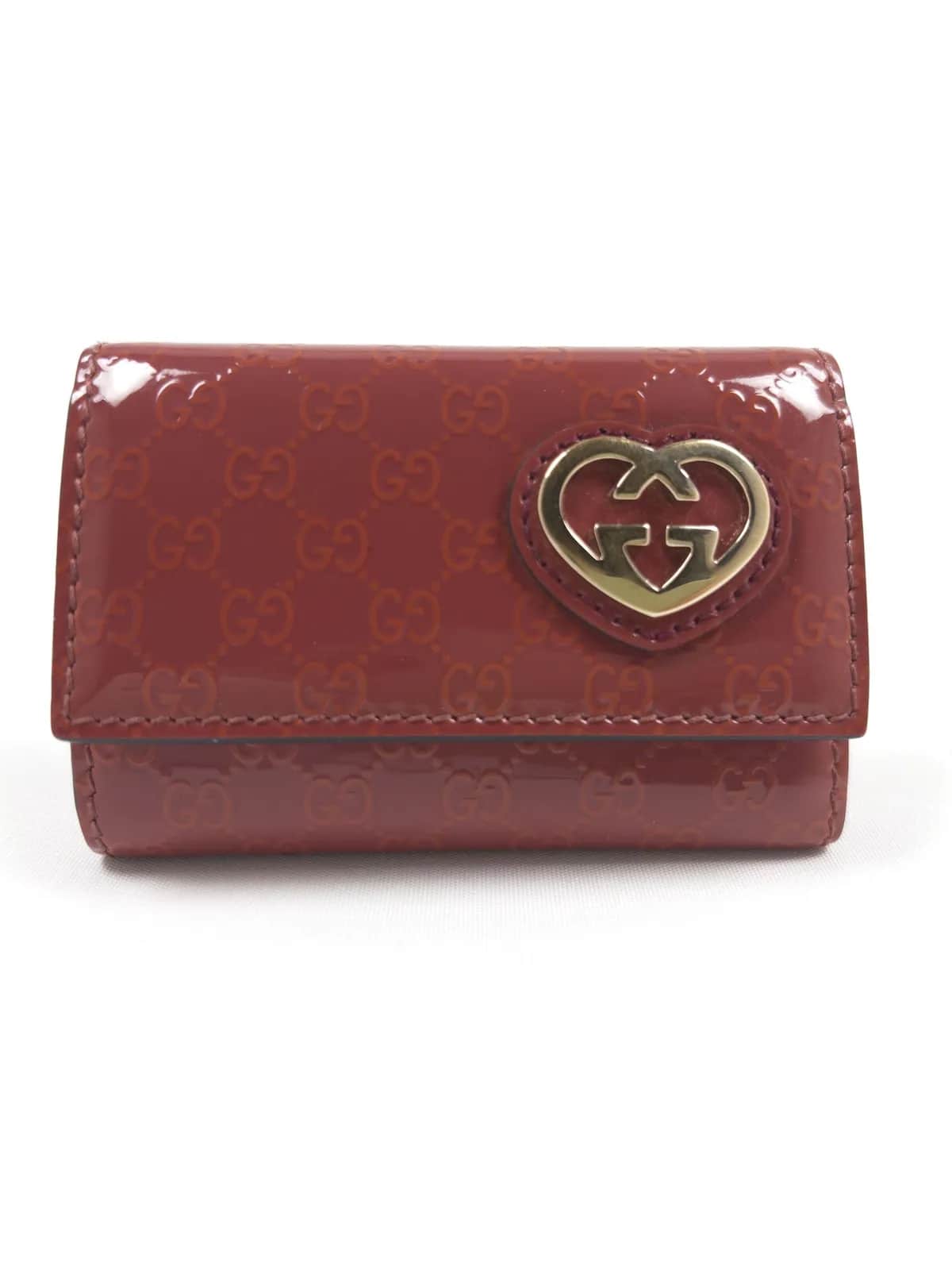 GUCCI Guccissima Lovely Heart Key Case