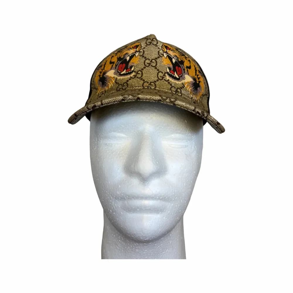 GUCCI Tiger Print GG Supreme Baseball Cap