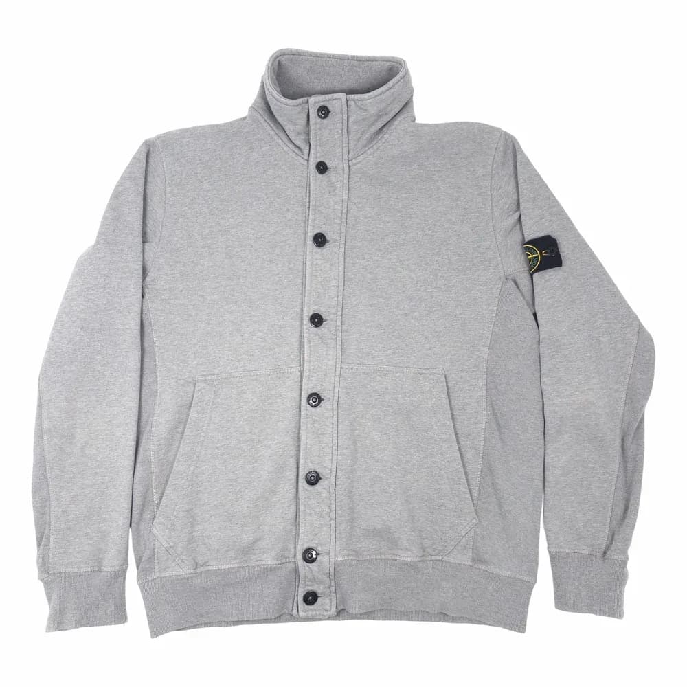 STONE ISLAND Knitted Lambswool Zip Cardigan
