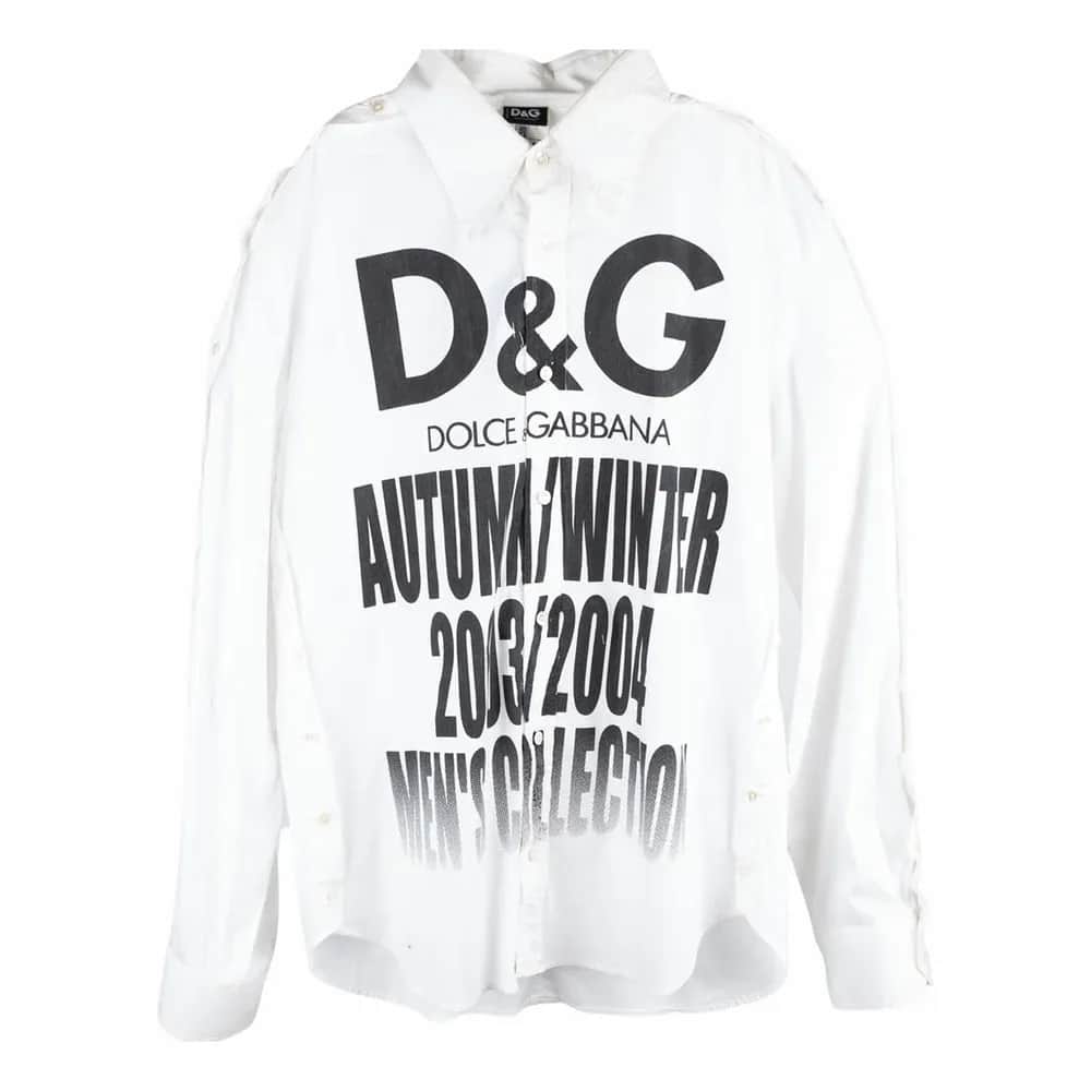 Dolce & Gabbana Graffiti Logo Button-Down Shirt