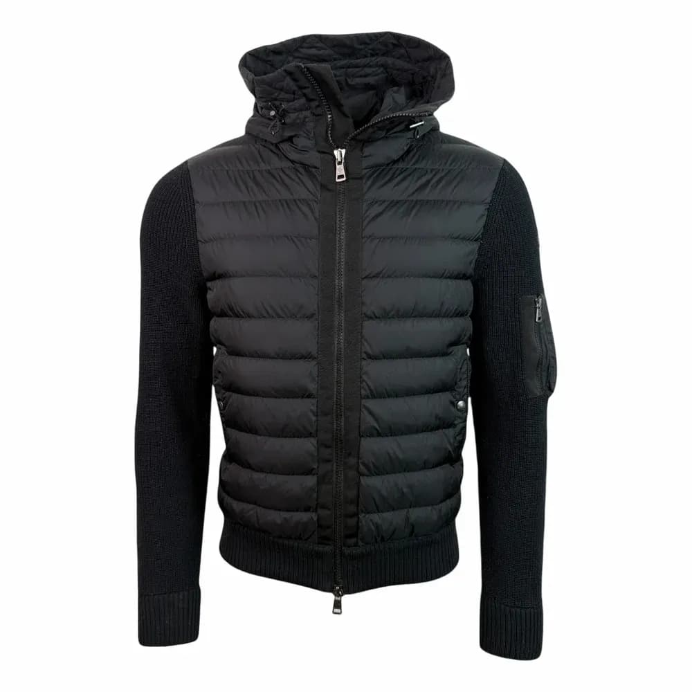 MONCLER Hooded Down Tricot Cardigan