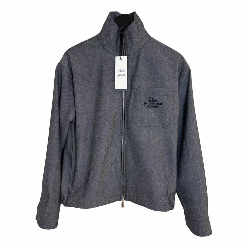 DIOR Zipped Shirt with Ribbon Embroidery