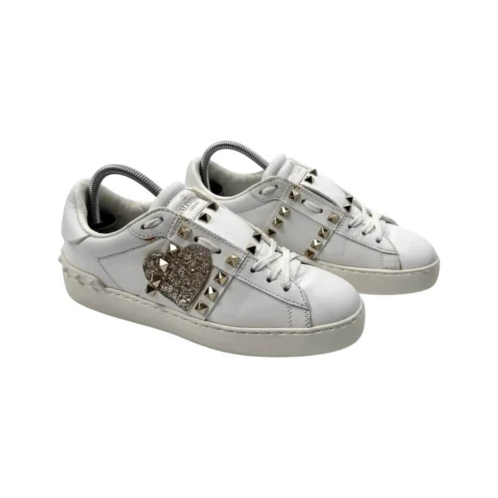 Valentino Rockstud Untitled Open Heart Embroidered Sneakers